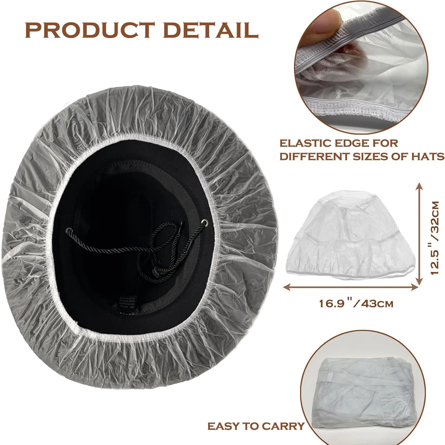 روکش باران کلاه کابویی VEEBELL، مناسب برای بزرگسالان، (بسته 4 عددی) روکش باران کلاه کابویی VEEBELL، مناسب برای بزرگسالان، (بسته 4 عددی)