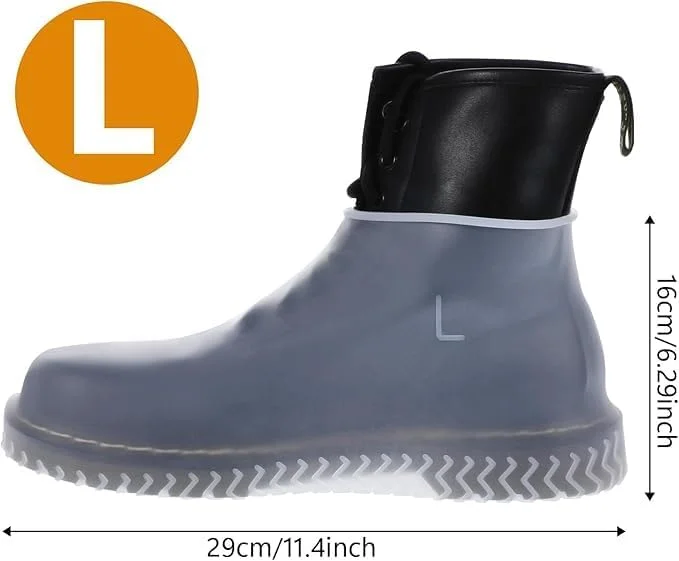 کاور کفش ضد آب تزویق، 2 جفت کاور سیلیکونی قابل استفاده مجدد، کاور کفش ضد لغزش با زیره سخت شفاف برای مسافرت در فضای باز