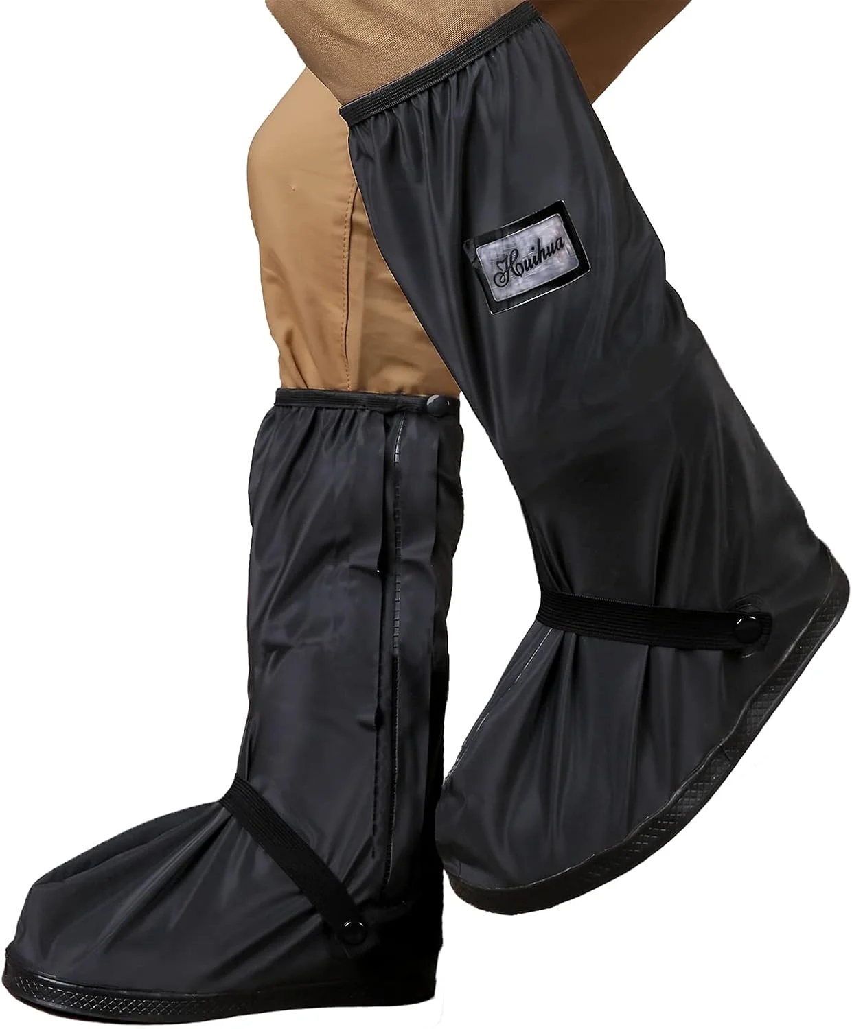 Tachitali Waterproof Rain Boot Shoe Covers with Reflector Men Rain Gear Reusable & Foldable Rain Boot Shoe Covers with Zipper, Non-Slip