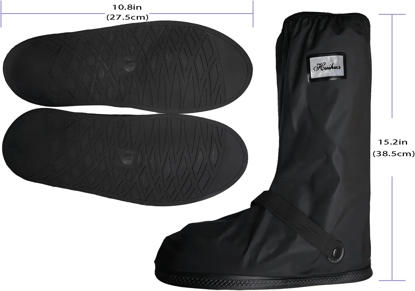 Tachitali Waterproof Rain Boot Shoe Covers with Reflector Men Rain Gear Reusable & Foldable Rain Boot Shoe Covers with Zipper, Non-Slip Tachitali Waterproof Rain Boot Shoe Covers with Reflector Men Rain Gear Reusable & Foldable Rain Boot Shoe Covers with Zipper, Non-Slip