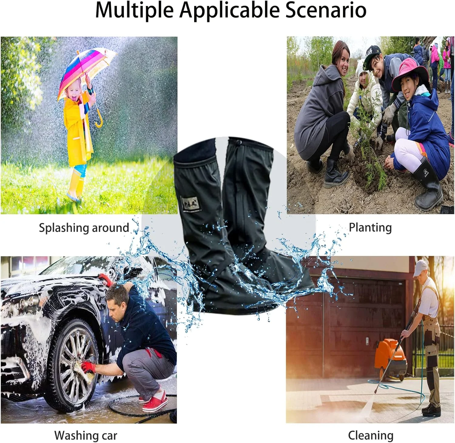 Tachitali Waterproof Rain Boot Shoe Covers with Reflector Men Rain Gear Reusable & Foldable Rain Boot Shoe Covers with Zipper, Non-Slip Tachitali Waterproof Rain Boot Shoe Covers with Reflector Men Rain Gear Reusable & Foldable Rain Boot Shoe Covers with Zipper, Non-Slip
