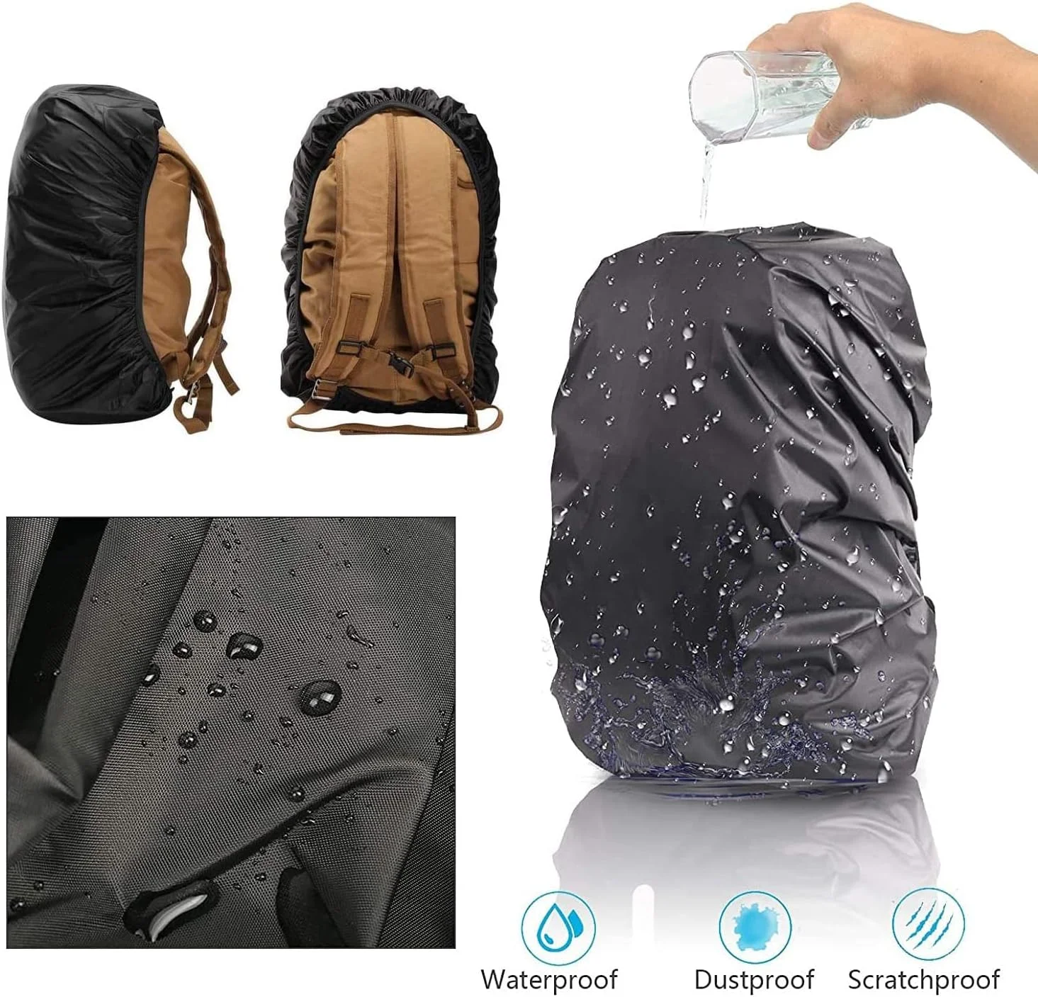 کاور ضد آب کوله پشتی Pubiao، روکش بارانی کوله پشتی، فوق سبک، کاور بزرگ چمدان، محافظ تاشو برای پیاده روی، کمپینگ، دوچرخه سواری، فضای باز، مسافرت (45 لیتر)