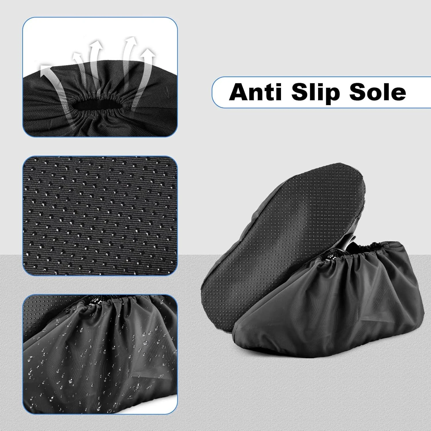 4 جفت روکش کفش قابل استفاده مجدد با زیره ضد لغزش، روکش کفش ضد آب از جنس پارچه آکسفورد، محافظ کفش برای محافظت از فرش و کف منزل، ضد گرد و غبار، روکش چکمه داخلی قابل شستشو در ماشین لباسشویی