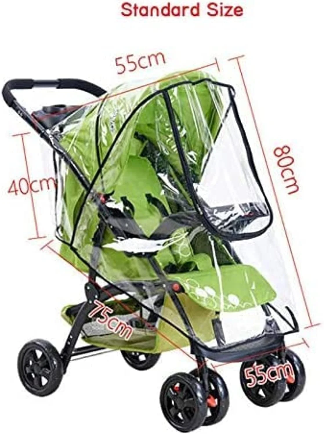 روکش باران جهانی کالسکه Nyganmelloz، محافظ آب و هوا برای ضد باد و ضد آب، محافظ آب و هوای کالسکه جهانی با روکش باران (شفاف) روکش باران جهانی کالسکه Nyganmelloz، محافظ آب و هوا برای ضد باد و ضد آب، محافظ آب و هوای کالسکه جهانی با روکش باران (شفاف)