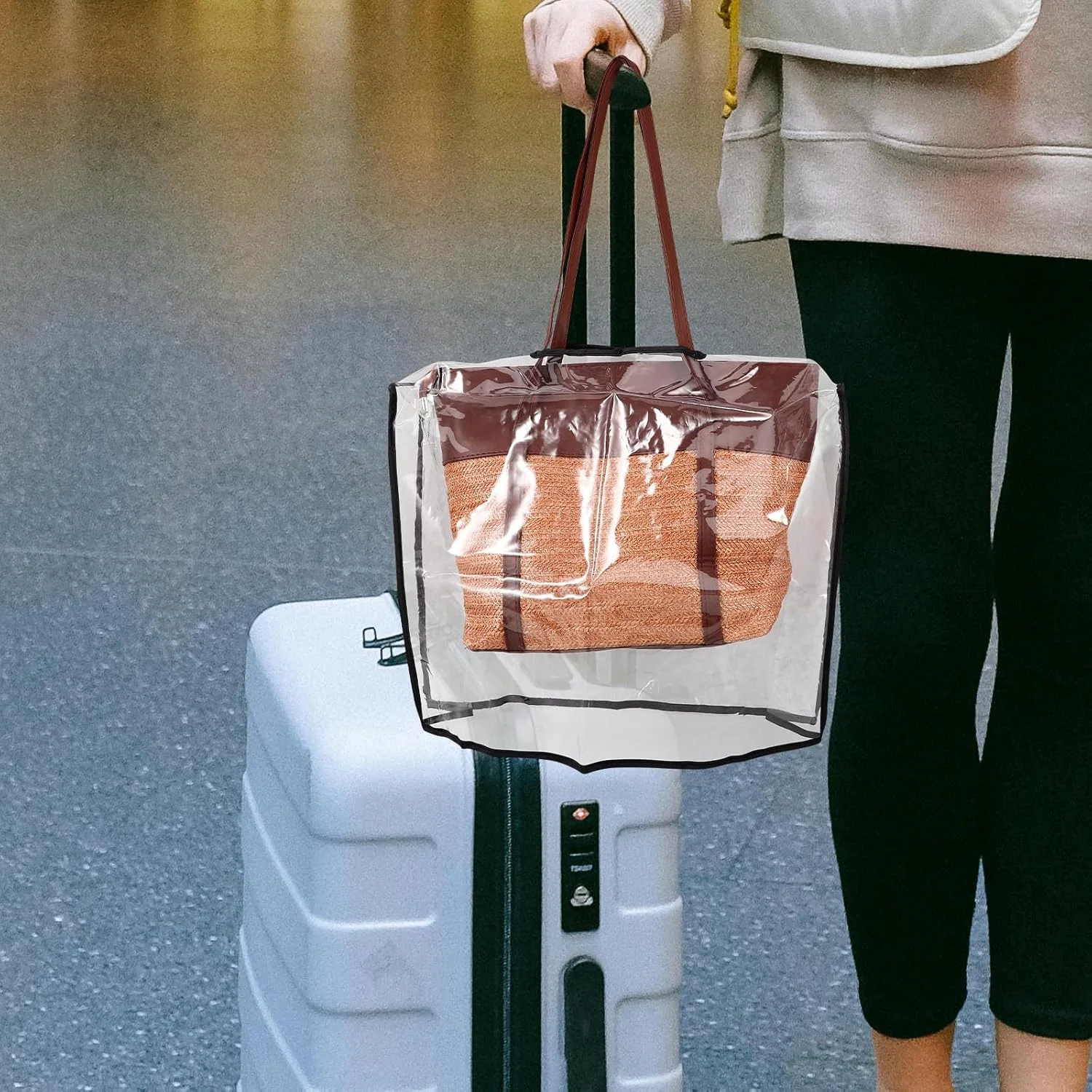 روکش بارانی کیف دستی POPETPOP، محافظ کیف دستی PVC شفاف، محافظ کیف دستی ضد گرد و غبار