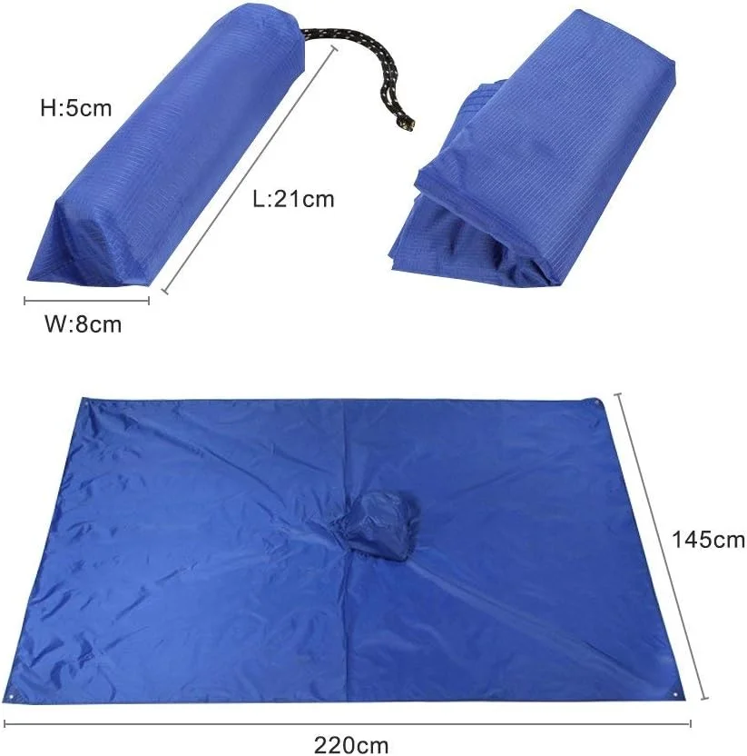 پانچو بارانی 3 در 1 چند منظوره قابل حمل با کلاه، زیرانداز کمپینگ، روکش بارانی دوچرخه سواری، مناسب برای فعالیت های فضای باز، سایز آزاد