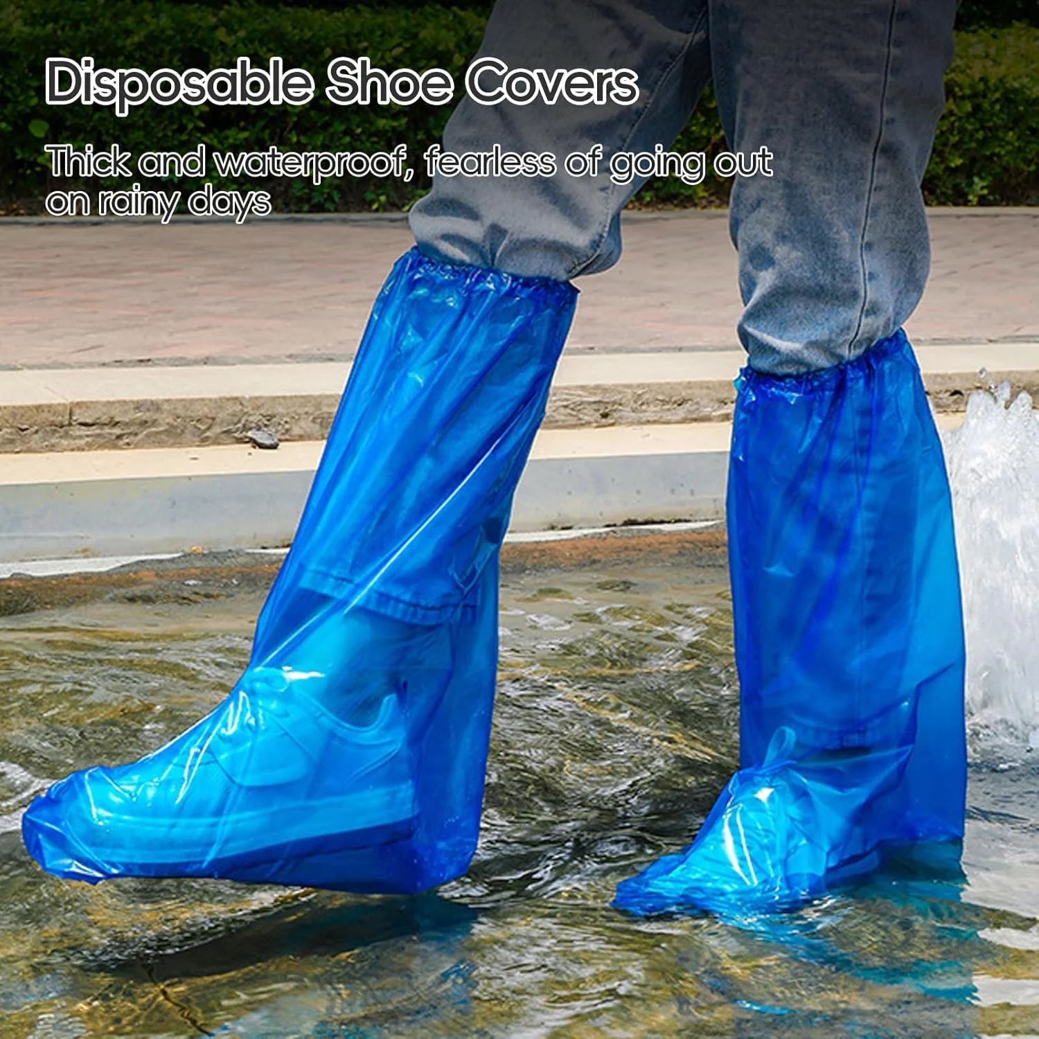 کاور کفش یکبار مصرف نالاینا، 20 عدد کاور ضد آب یکبار مصرف برای چکمه و کفش، کاور زانو برای روزهای بارانی، ساخت و ساز املاک، محل کار، مسافرت، سایز بزرگسال (آبی)