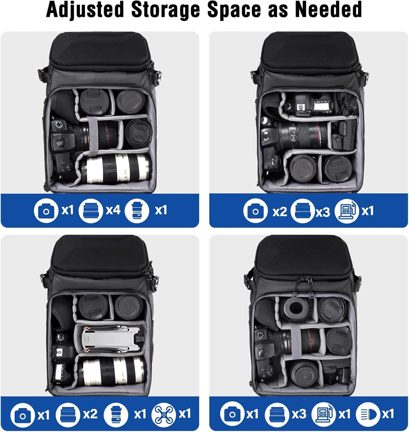 کیف دوربین MOSISO، کوله پشتی دوربین DSLR با روکش ضد آب باران، کوله پشتی مسافرتی عکاسی با قاب سخت لانه زنبوری با محفظه لپ تاپ 15-16 اینچی و نگهدارنده سه پایه برای Canon/Nikon/Sony، مشکی