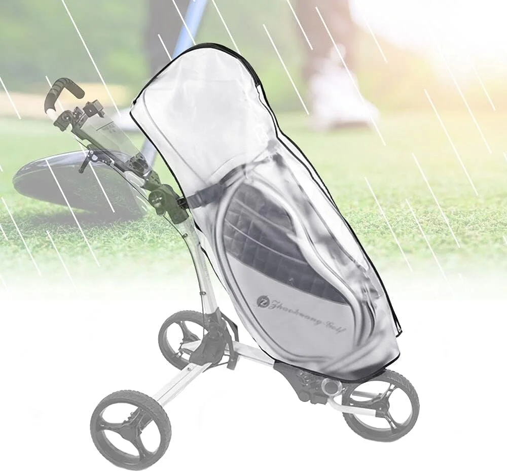 روکش باران کیف گلف MAKINGTEC، روکش بارانی PVC چرخ دستی ضد آب و ضد باد، روکش بارانی شفاف PVC کیف مسافرتی گلف، روکش بارانی قابل حمل گلف برای کیف های گلف و چرخ دستی های فشاری