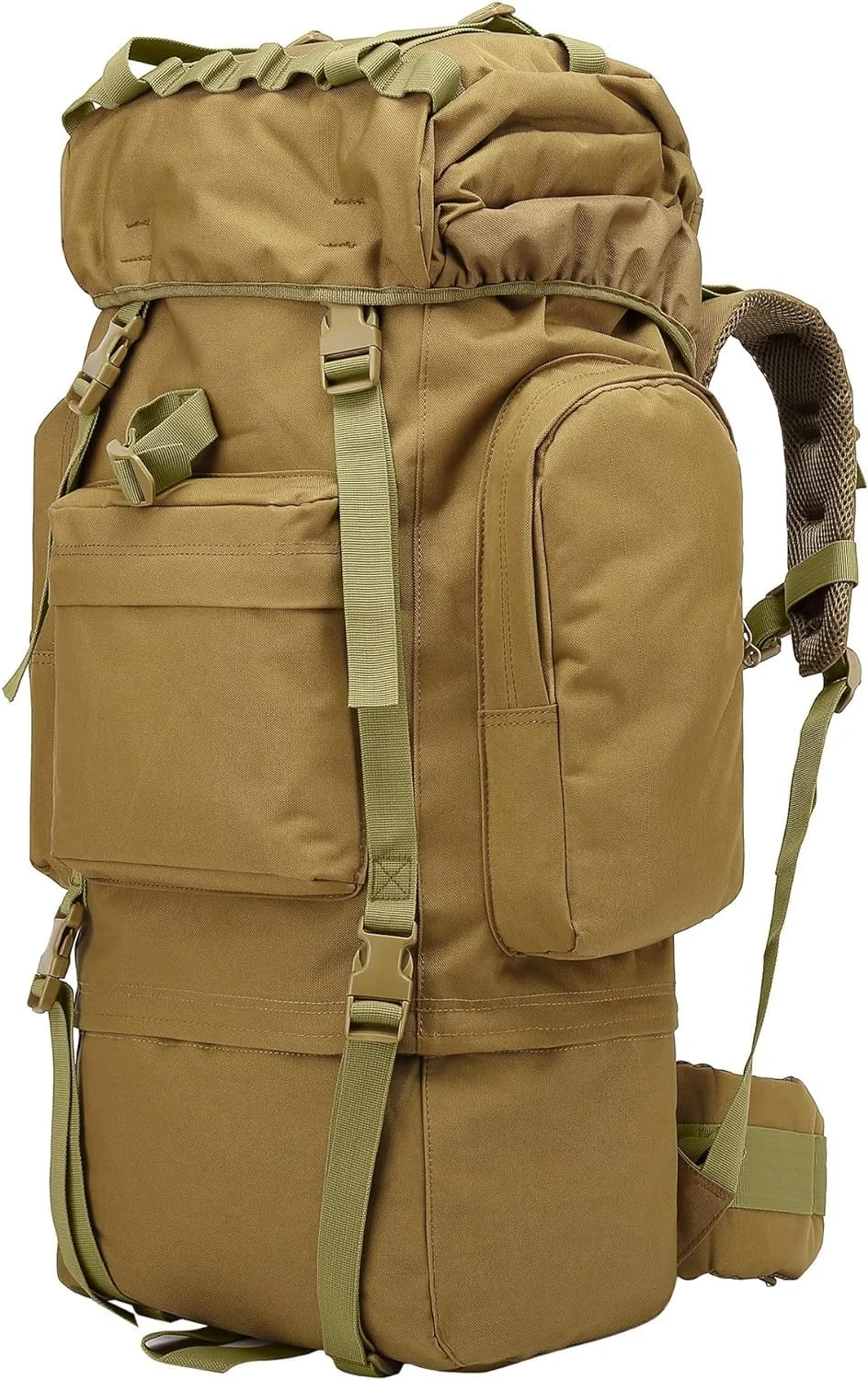 کوله پشتی تاکتیکی 65 لیتری Lomeshow با فریم خارجی و روکش باران ضد آب، کوله پشتی برای کمپینگ، پیاده روی، مسافرت در فضای باز، کوله پشتی نظامی تاکتیکی برای مردان