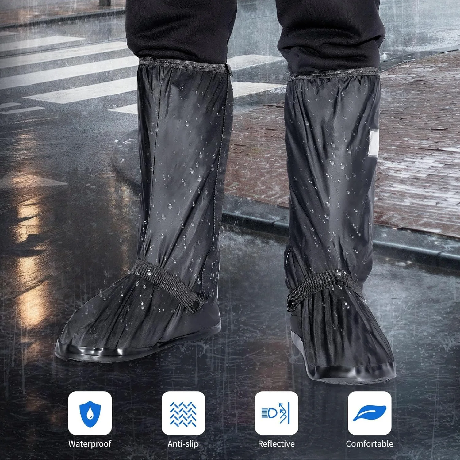 کاور کفش ضد لغزش بارانی LBOYLOVE®، کاور کفش ضد آب تاشو با بازتابنده و زیره ضخیم، ایده آل برای باران، پیاده روی، دوچرخه سواری، گل و لای و برف، مناسب برای آقایان و بانوان (بزرگ) کاور کفش ضد لغزش بارانی LBOYLOVE®، کاور کفش ضد آب تاشو با بازتابنده و زیره ضخیم، ایده آل برای باران، پیاده روی، دوچرخه سواری، گل و لای و برف، مناسب برای آقایان و بانوان (بزرگ)