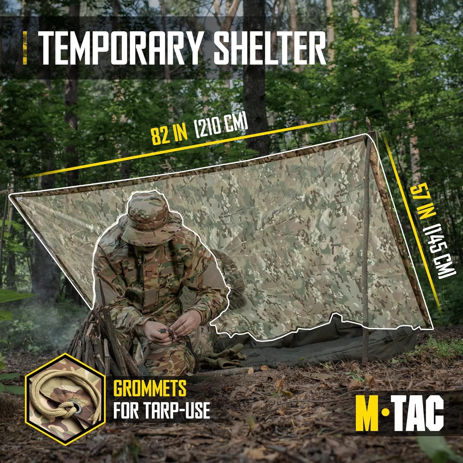 پانچو بارانی تاکتیکی M-Tac - سرپناه پانچو نظامی ارتش - پانچوهای ضد آب مقاوم در برابر پارگی برای کمپینگ، پیاده روی، شکار و فعالیت های فضای باز پانچو بارانی تاکتیکی M-Tac - سرپناه پانچو نظامی ارتش - پانچوهای ضد آب مقاوم در برابر پارگی برای کمپینگ، پیاده روی، شکار و فعالیت های فضای باز