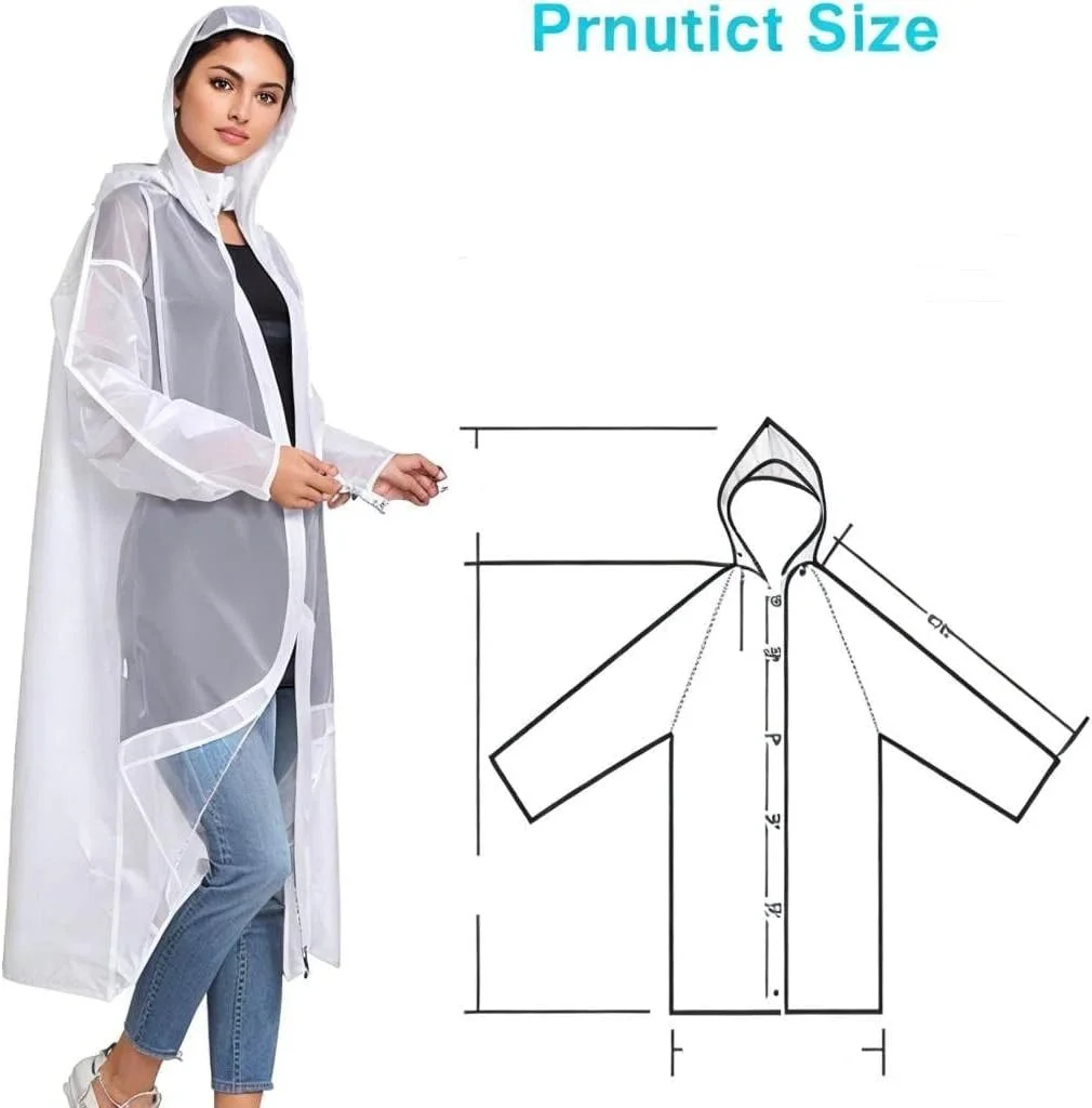 بارانی سفید بزرگسال KUTONTECH با کلاه و آستین های کشی - جنس EVA قابل استفاده مجدد برای محافظت نهایی بارانی سفید بزرگسال KUTONTECH با کلاه و آستین های کشی - جنس EVA قابل استفاده مجدد برای محافظت نهایی