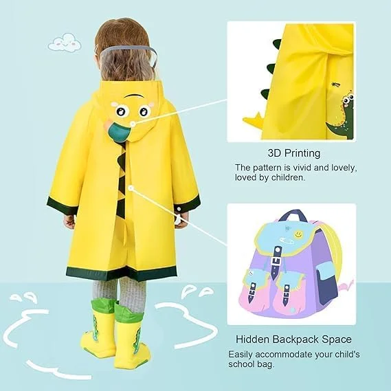 بارانی بچه گانه KASTWAVE برای کودکان نوپا (2-9 سال) - پانچو/ژاکت بارانی سبک وزن ضد آب | طراحی کارتونی زیبا، کلاه دار | شنل/لباس بیرونی بارانی برای دختران و پسران، پوشش بارانی ایده آل بارانی بچه گانه KASTWAVE برای کودکان نوپا (2-9 سال) - پانچو/ژاکت بارانی سبک وزن ضد آب | طراحی کارتونی زیبا، کلاه دار | شنل/لباس بیرونی بارانی برای دختران و پسران، پوشش بارانی ایده آل