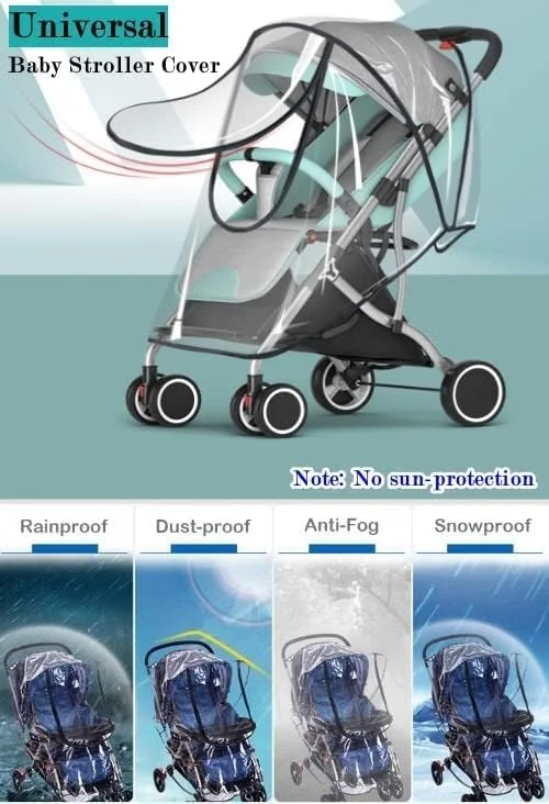 روکش ضد باد جهانی کالسکه کودک KASTWAVE برای محافظت از کالسکه در برابر باران، آب، گرد و غبار و برف، مناسب برای پیاده روی و مسافرت