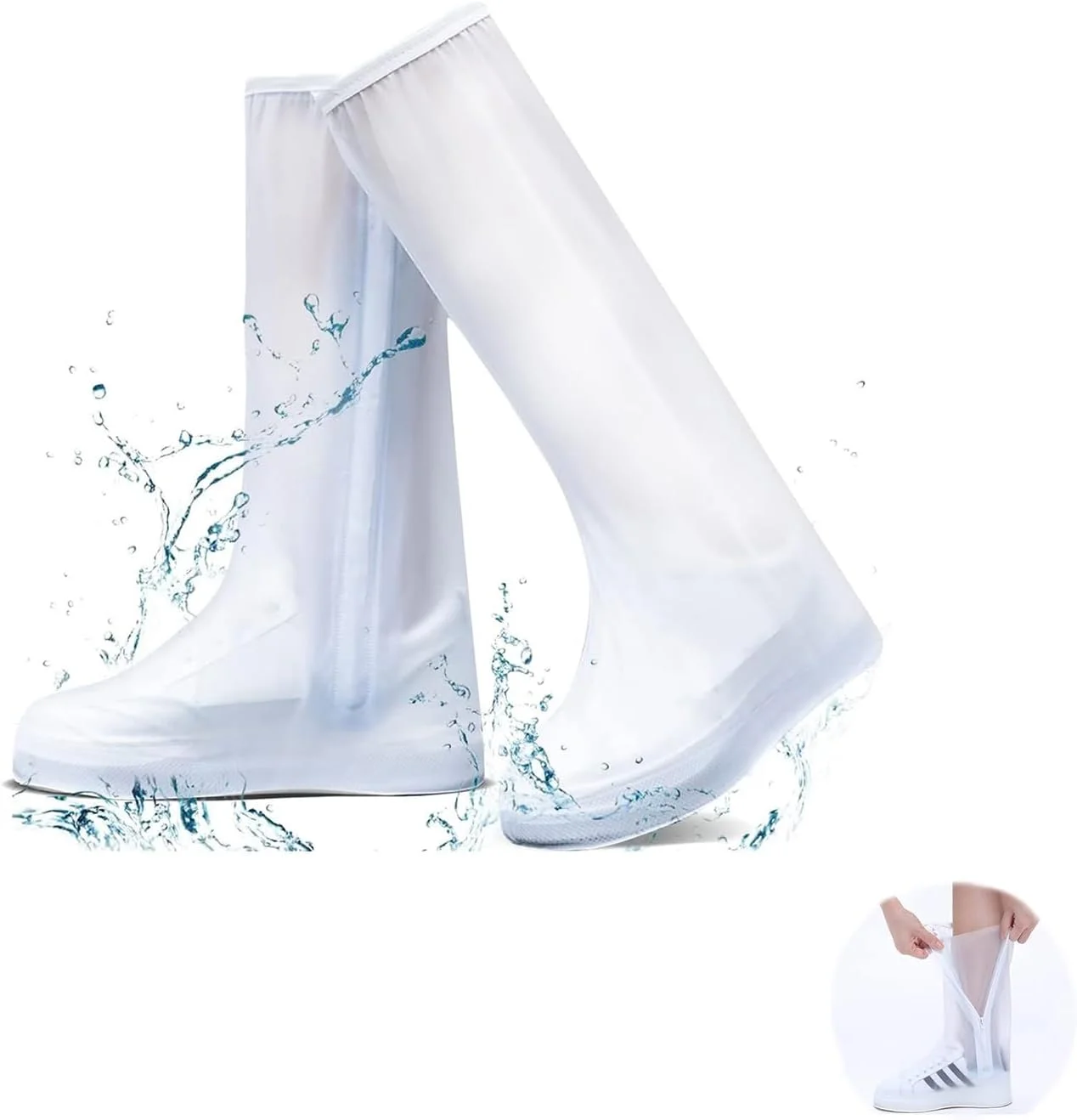 کاور کفش ضد آب Joyzzz، کاور کفش چکمه بارانی PVC قابل استفاده مجدد با زیپ و لایه ضد آب، کاور کفش ضد لغزش، کاور کفش بارانی لاستیکی شفاف برای دوچرخه سواری، زنان، مردان، فضای باز (L) کاور کفش ضد آب Joyzzz، کاور کفش چکمه بارانی PVC قابل استفاده مجدد با زیپ و لایه ضد آب، کاور کفش ضد لغزش، کاور کفش بارانی لاستیکی شفاف برای دوچرخه سواری، زنان، مردان، فضای باز (L)