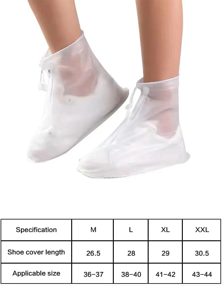 کاور کفش بارانی JZS، روکش کفش مردانه و زنانه با زیپ، محافظ کفش ضد آب قابل استفاده مجدد با طراحی بند کشی، کاور کفش ضد لغزش و ضد باران (L، قهوه ای/سفید)