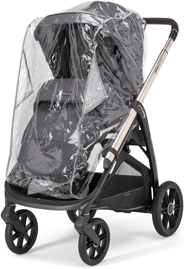 روکش باران اینگلسینا برای کالسکه، سازگار با آپتیکا/تریلوژی/کواد، ضد آب، روکش باران کالسکه، محافظ کالسکه، پلاستیکی، شفاف