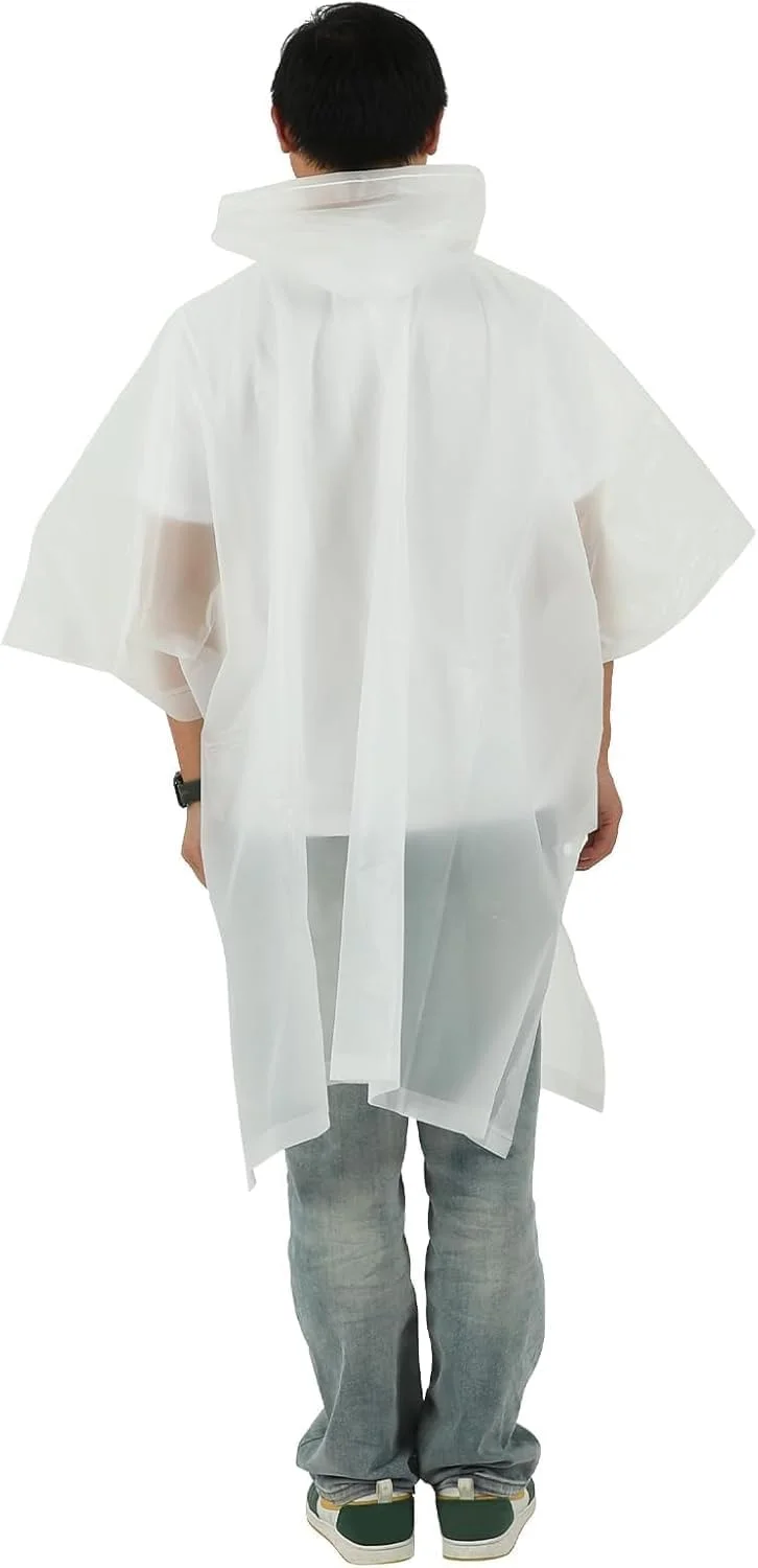 بارانی Joyzzz، 2 عدد بارانی کلاه دار برای بزرگسالان، بارانی سفید ضد آب بادوام و قابل استفاده مجدد، لباس ضد باد برای پیاده روی، مسافرت، استفاده اضطراری در فضای باز