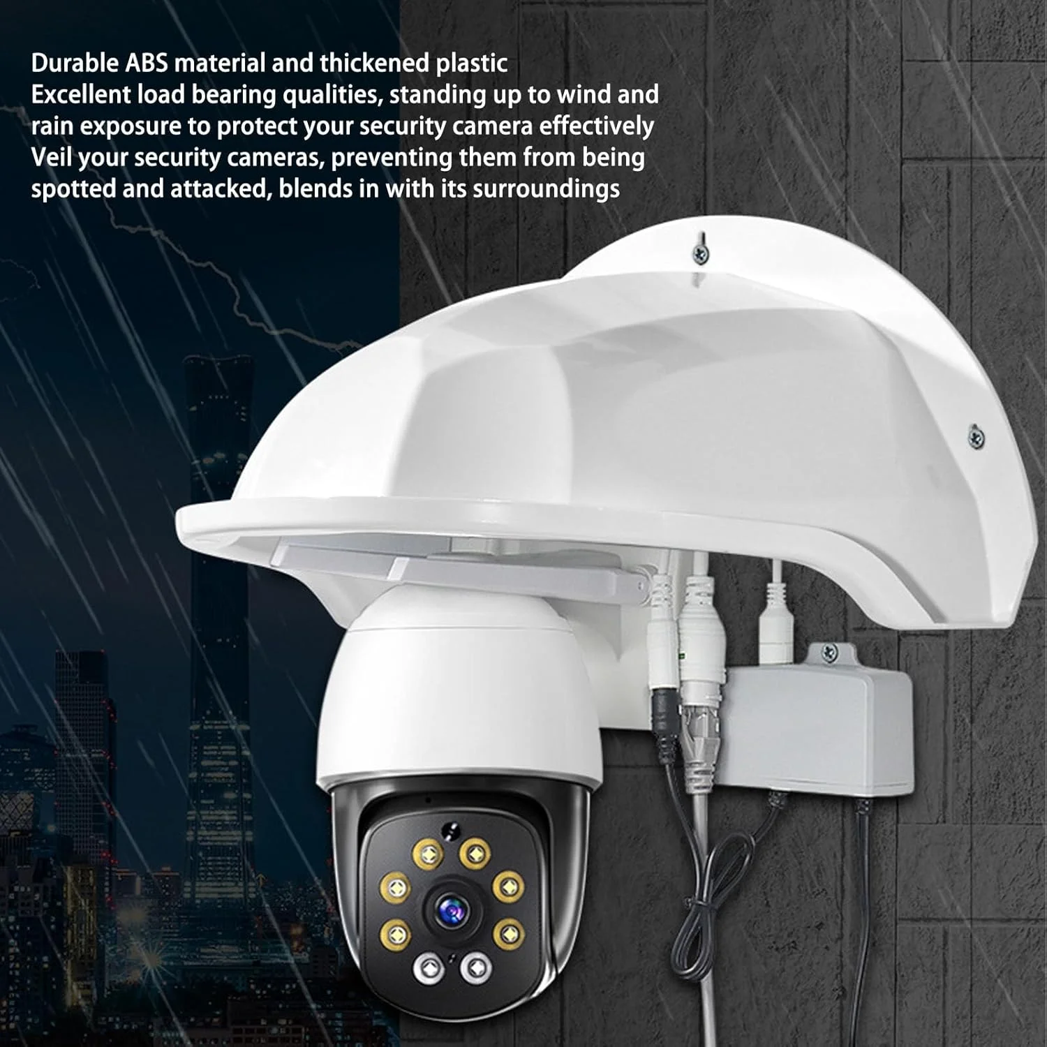 Goshyda Sun Rain Cover, Hard Camera Cover, Protective Roof with High Compatibility for Dome PTZ Surveillance Camera (White) Goshyda Sun Rain Cover, Hard Camera Cover, Protective Roof with High Compatibility for Dome PTZ Surveillance Camera (White)