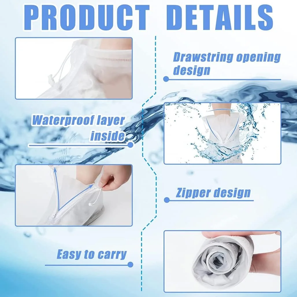 Goodern Rain Shoe Covers,Men and Women Sole Overshoes with Zipper,Reusable Waterproof Shoe Protectors with Drawstring Design,Not-Slip Rainproof Shoe Cover,Galoshes Overshoes for Outdoor Travel-White M Goodern Rain Shoe Covers,Men and Women Sole Overshoes with Zipper,Reusable Waterproof Shoe Protectors with Drawstring Design,Not-Slip Rainproof Shoe Cover,Galoshes Overshoes for Outdoor Travel-White M