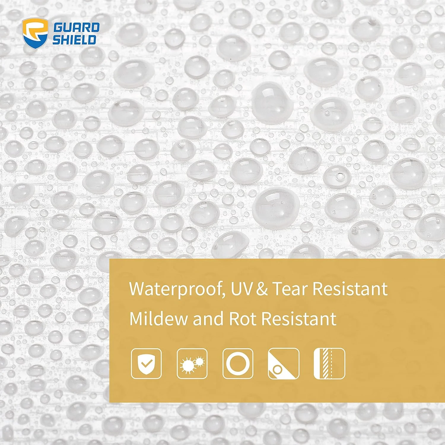 GUARD SHIELD Heavy Duty Tarpaulin Sheet 2x3m White Tarp Multi Purpose UV Resistant Waterproof Ground Cover 160g/m² GUARD SHIELD Heavy Duty Tarpaulin Sheet 2x3m White Tarp Multi Purpose UV Resistant Waterproof Ground Cover 160g/m²