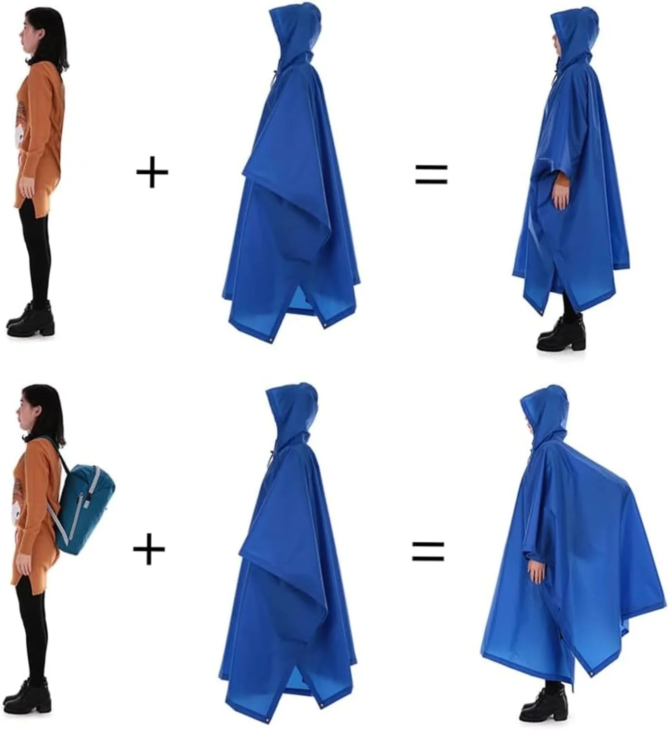 بارانی چند منظوره هالامودو، بارانی سبک وزن با کلاه، مناسب پیاده روی، دوچرخه سواری و پوشش باران (آبی) بارانی چند منظوره هالامودو، بارانی سبک وزن با کلاه، مناسب پیاده روی، دوچرخه سواری و پوشش باران (آبی)