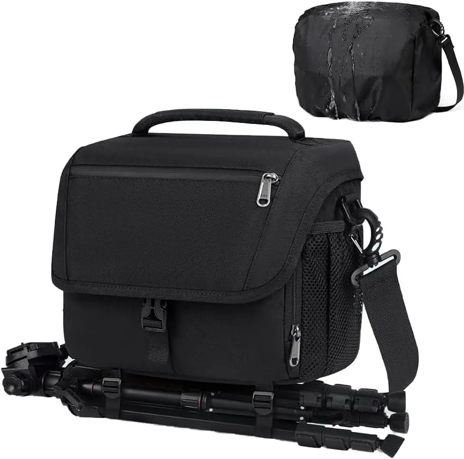 Exrp DSLR Camera Case with Tripod Holder, Waterproof Sling Bag for Photographers, Rain Cover for Canon/Nikon/Sony/Fuji