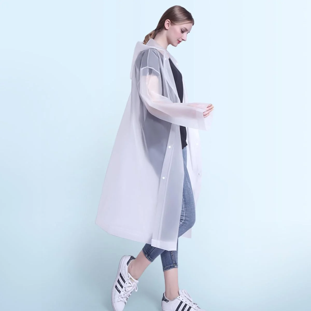 ECVV Raincoat Rain Poncho for Men Women, EVA Waterproof Raincoat Jacket Lightweight Rain Jacket with Hoods and Sleeves Reusable Rain Gear for Travel ECVV Raincoat Rain Poncho for Men Women, EVA Waterproof Raincoat Jacket Lightweight Rain Jacket with Hoods and Sleeves Reusable Rain Gear for Travel