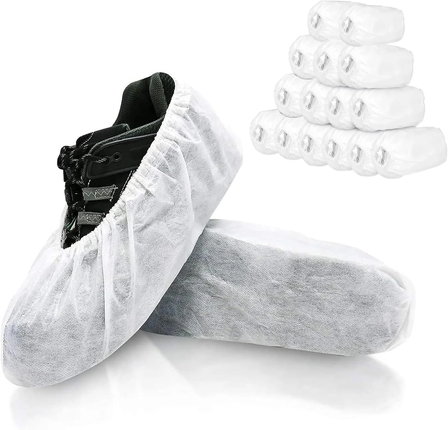 کاور کفش یکبار مصرف CyanCloud، 100 عددی (50 جفت) کاور چکمه، کاور کفش ضد لغزش برای محافظ کفش داخلی، کاور چکمه پزشکی، کفش بارانی، محافظ زیره کفش کتانی، کاور کفش