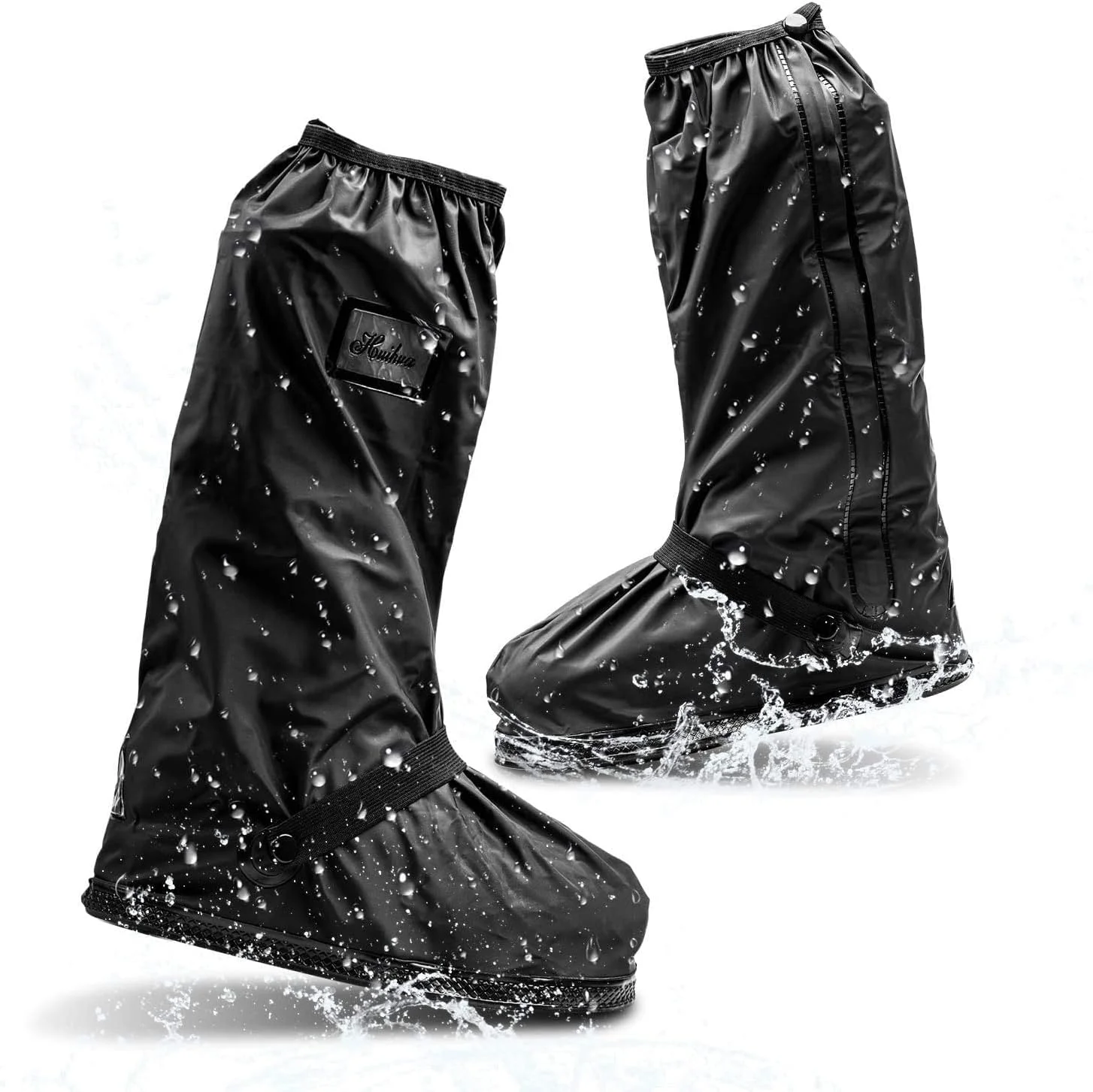 کاور کفش ضد آب مشکی Coodiikaka، کاور چکمه برف و باران با بازتابنده، کاور کفش ضد لغزش قابل استفاده مجدد، مناسب برای باغبانی، موتورسیکلت، دوچرخه سواری، روز بارانی، унисекс (XL)