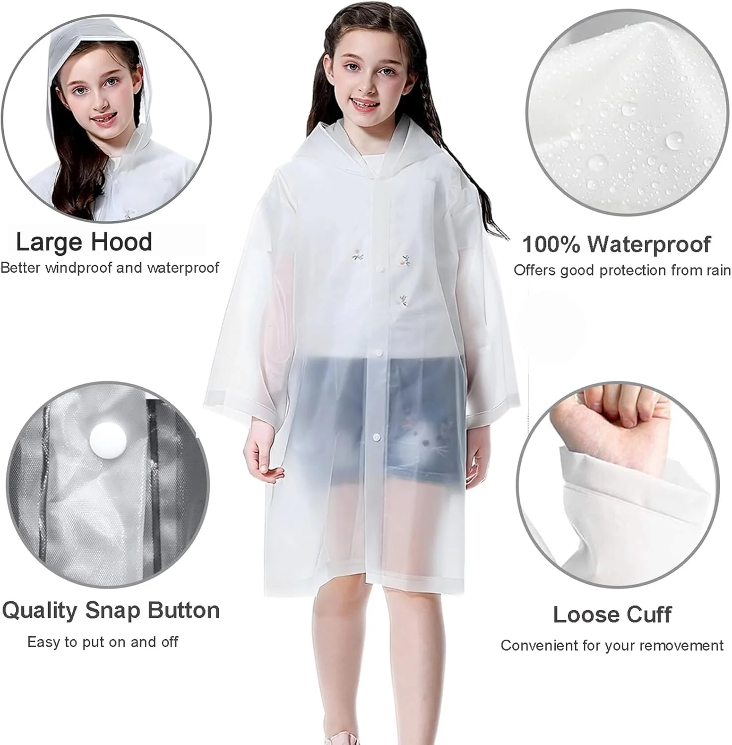 پانچو بارانی Cosowe برای مردان و زنان، بسته 2 عددی لباس بارانی، شنل بارانی، ژاکت بارانی، ضد آب برای دیزنی، پیاده روی، دوچرخه سواری، کمپینگ و مسافرت - 2-خاکستری