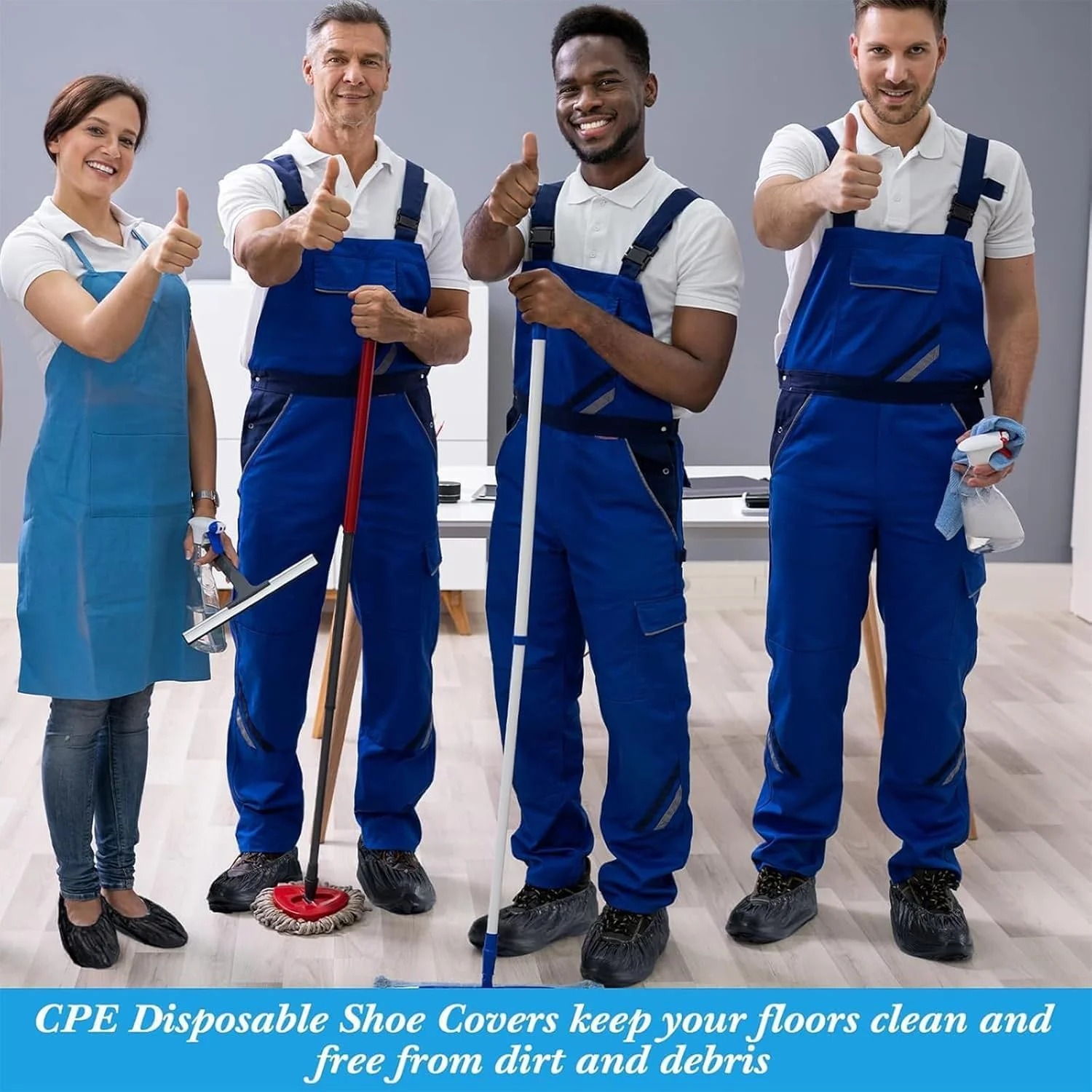 بسته 100 عددی روکش کفش یکبار مصرف | ضد آب، روکش چکمه ضد لغزش برای استفاده در محیط های داخلی/خارجی | سایز مناسب برای اکثر کفش ها (مردانه/زنانه) | محافظت از کف در برابر کثیفی، گرد و غبار و میکروب