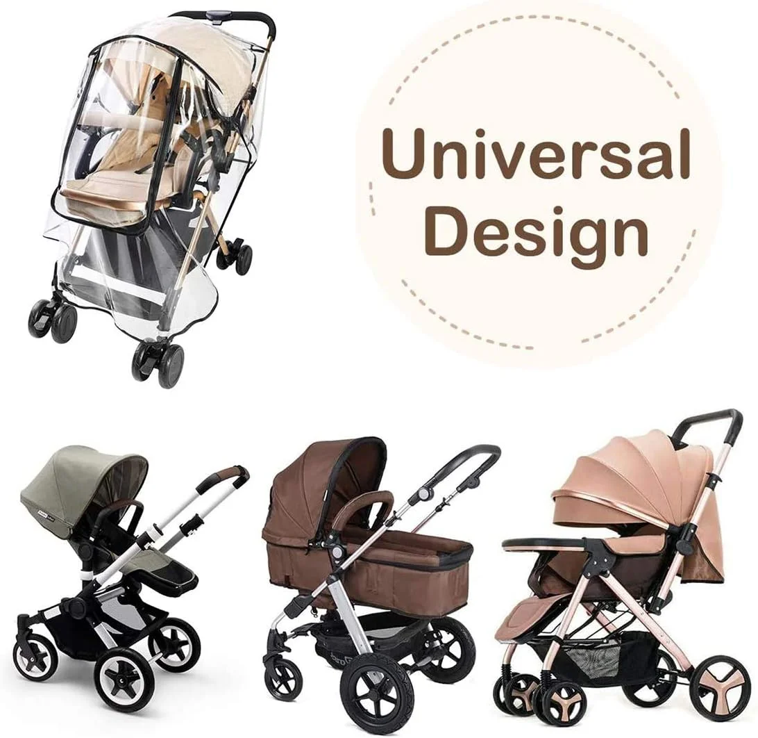 روکش باران جهانی کالسکه کودک دیاگتری، پوشش بارانی کالسکه، EVA شفاف و ضد آب برای کالسکه بچه، کالسکه مسافرتی در فضای باز