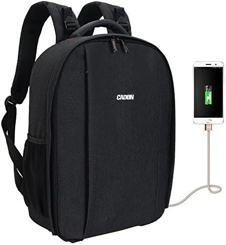 CADeN Camera Backpack Professional DSLR Bag with USB Charging Port Rain Cover, Photography Laptop Backpack for Women Men