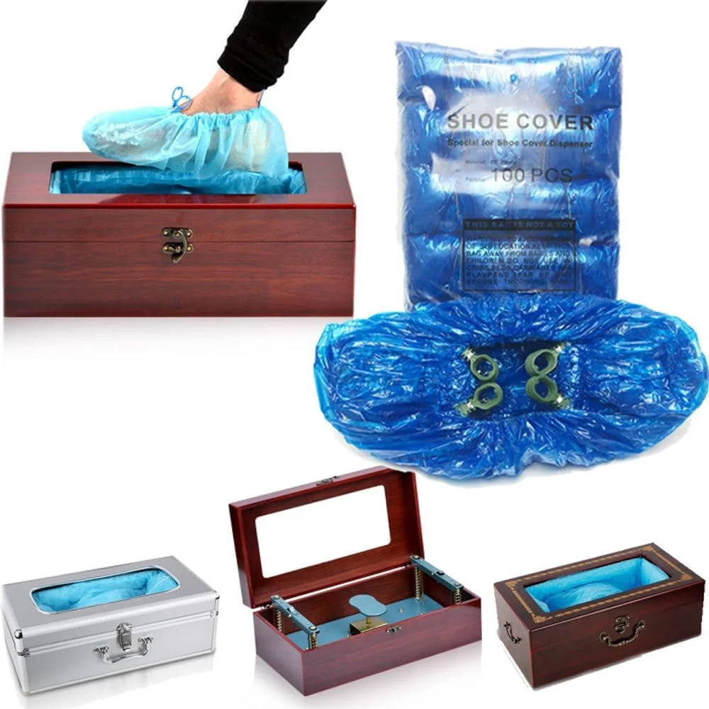 دستگاه کاور کفش اتوماتیک Azonee، کاور کفش پلاستیکی یکبار مصرف G-Buckle غیر بافته - ضد لغزش، ضد گرد و غبار، جنس CPE، برای آزمایشگاه ها، منازل، فروشگاه ها، فضاهای عمومی (50 جفت آبی)