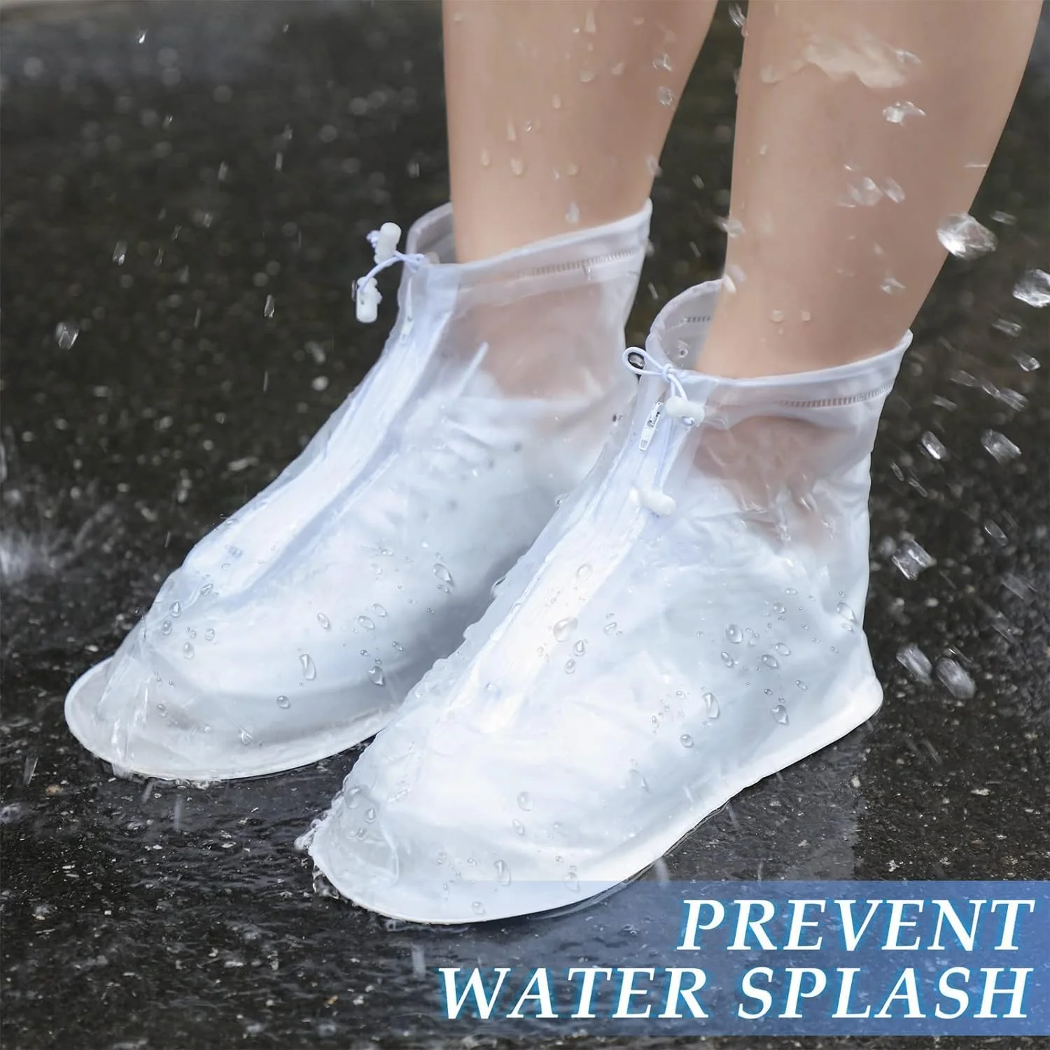 کاور کفش ضد آب BananaHome، کاور کفش بارانی تاشو و قابل استفاده مجدد PVC با زیپ، محافظ کفش بارانی، محافظ کفش مسافرتی در فضای باز، گالش بارانی برای مردان و زنان
