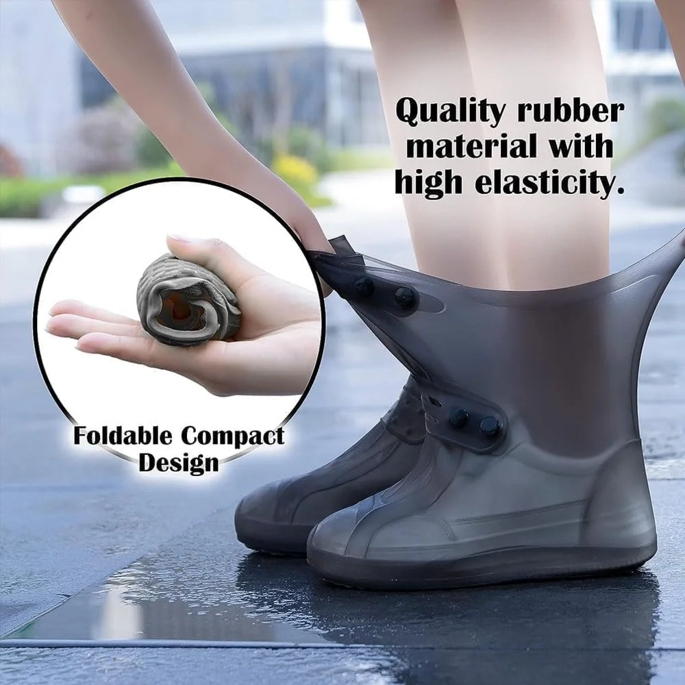 کاور کفش ضد آب Aputue، سایز 40-42، روکش لاستیکی ضخیم با زیره ضد لغزش، کاور چکمه ضد آب برای مردان و زنان، محافظت بادوام در برابر باران برای پیاده روی و دوچرخه سواری
