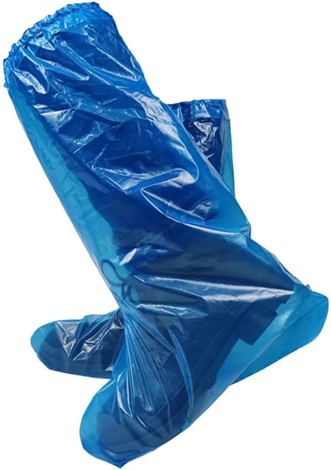 کاور کفش ضد آب آپوتوئه، 10 جفت کاور کفش ساق بلند ضد لغزش و ضد آب، کاور پلاستیکی ضخیم و مقاوم در برابر سایش برای روزهای بارانی، کفش بارانی یکبار مصرف