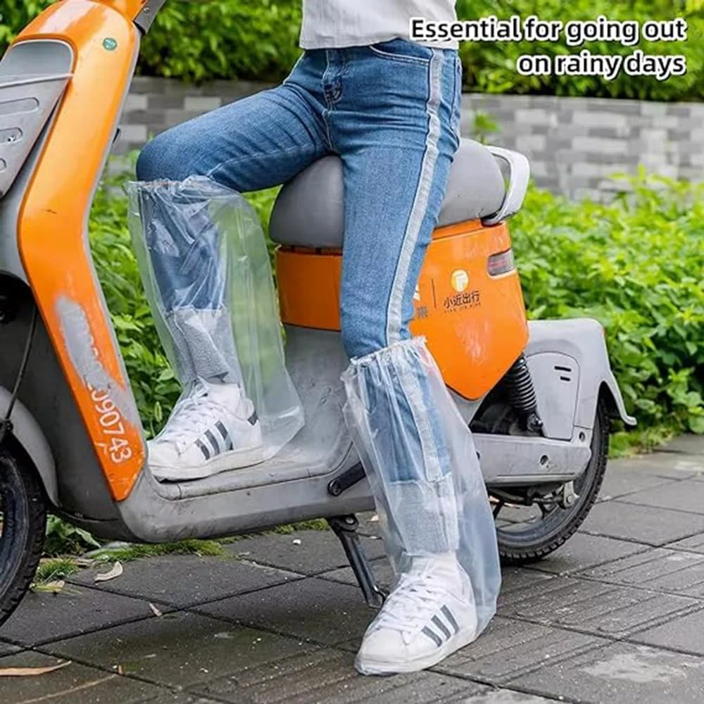 کاور کفش ضد آب آپوتوئه، 10 جفت کاور کفش ساق بلند ضد لغزش و ضد آب، کاور پلاستیکی ضخیم و مقاوم در برابر سایش برای روزهای بارانی، کفش بارانی یکبار مصرف