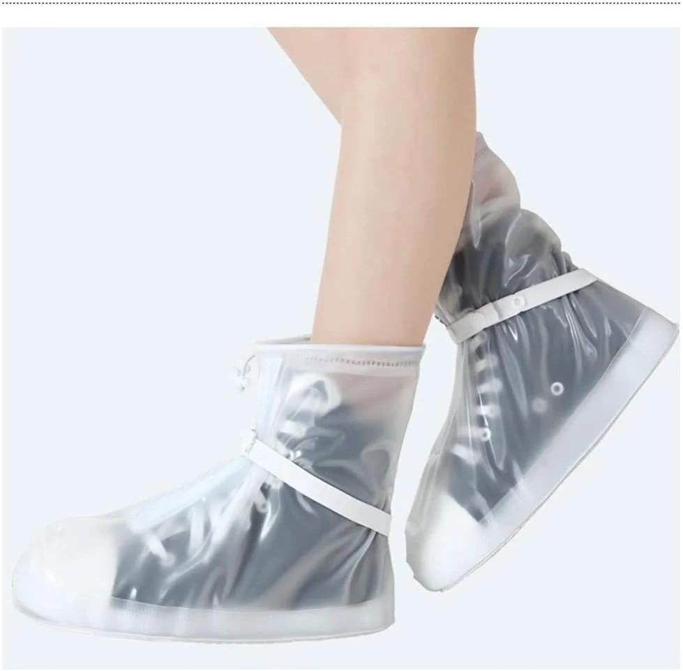 کاور کفش سفید ضد لغزش محافظ ضد آب یونی‌سکس، کاور چکمه کفش، کاور کفش بارانی ساق بلند مناسب روزهای بارانی و فضاهای باز