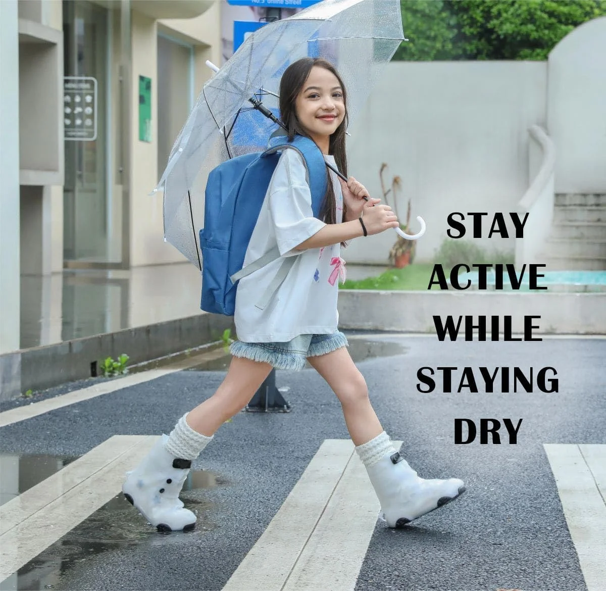 کاور کفش باران Azonee برای کودکان، کاور کفش ضد لغزش، مقاوم در برابر سایش و ضد آب برای پسران و دختران، پاپوش گالش قابل استفاده مجدد برای فضای باز، باغ، دوچرخه سواری، مدرسه، بازی، مسافرت و چکمه های بارانی