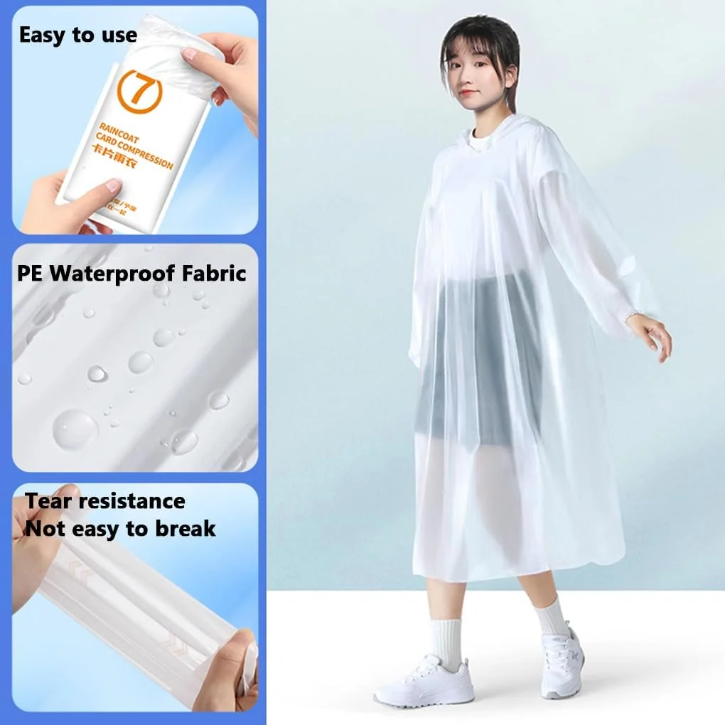 آوین، بسته 7 عددی پانچو بارانی یکبار مصرف بزرگسالان، بارانی های قابل حمل، بارانی های اضطراری با کلاه و آستین بند دار، پانچو بارانی ضد آب برای کمپینگ، پیاده روی، مسافرت و فعالیت های خارج از منزل (چند رنگ)