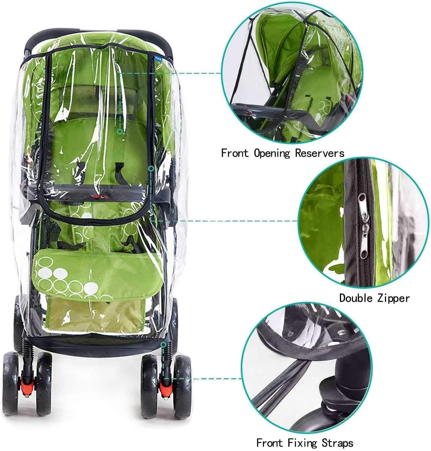 AMERTEER Baby Stroller Cover | Universal Waterproof Rain Protector for Stroller | Durable Transparent Weather Shield | All-Weather Protection for Babies & Prams | Easy to Install & Foldable