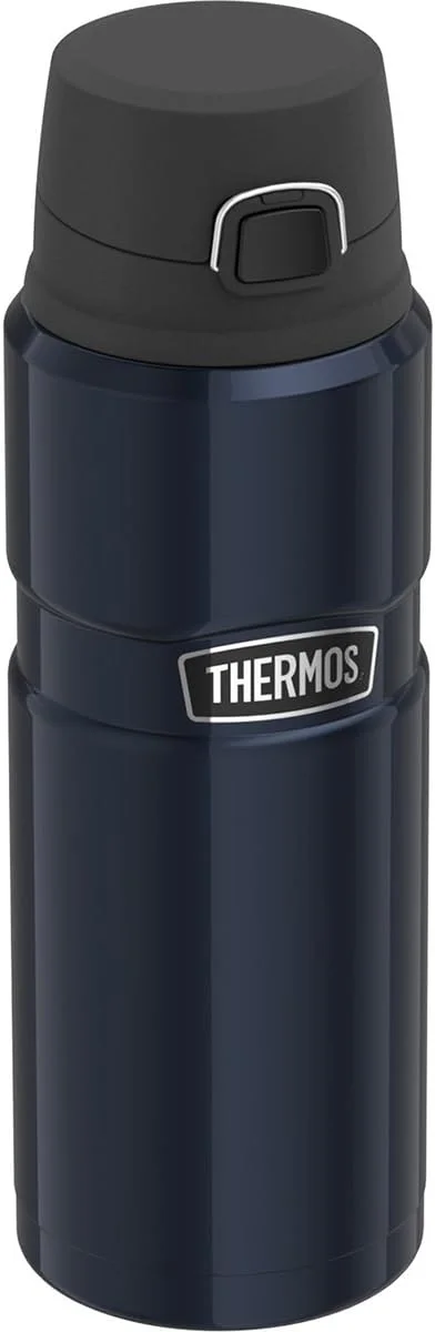 فلاسک نوشیدنی استیل THERMOS مدل Stainless King با عایق خلاء، 710 میلی لیتر، آبی تیره