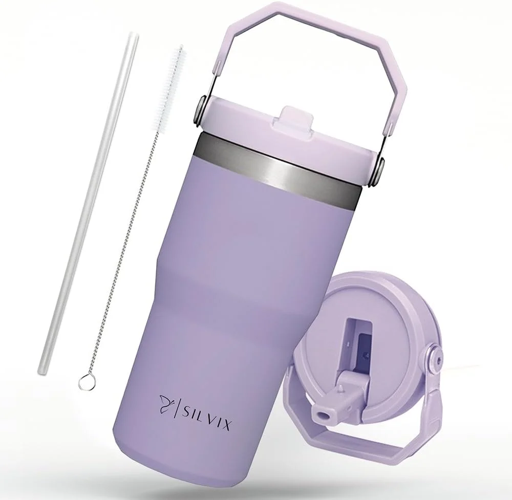 SILVIX 600ML THERMOS CUP WITH STRAW | 304 STAINLESS STEEL | Double-Layer Vacuum Insulated Water Bottle | Leakproof Car Cup for Hot & Cold Drinks | Ideal Tumbler for Gym, Outdoor, & Kids (Purple) SILVIX 600ML THERMOS CUP WITH STRAW | 304 STAINLESS STEEL | Double-Layer Vacuum Insulated Water Bottle | Leakproof Car Cup for Hot & Cold Drinks | Ideal Tumbler for Gym, Outdoor, & Kids (Purple)