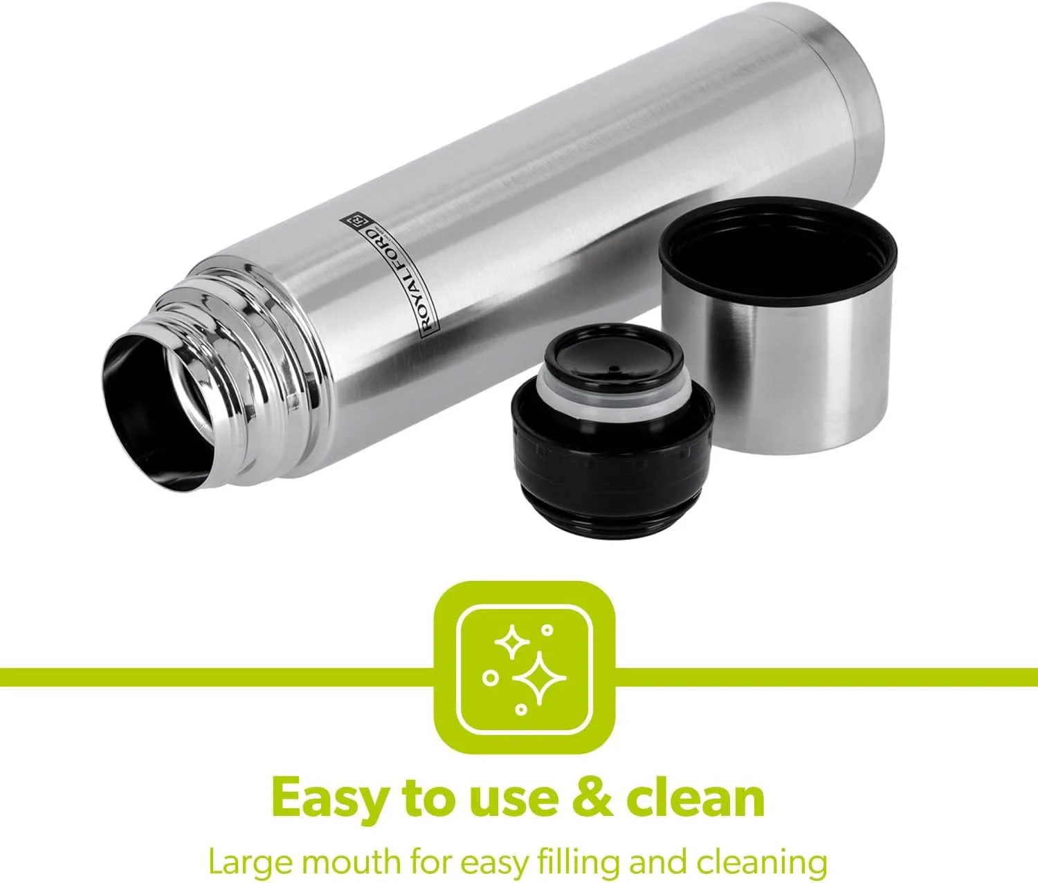 Royalford Stainless Steel Vacuum Bottle, 1000 ml, RF9782 Royalford Stainless Steel Vacuum Bottle, 1000 ml, RF9782