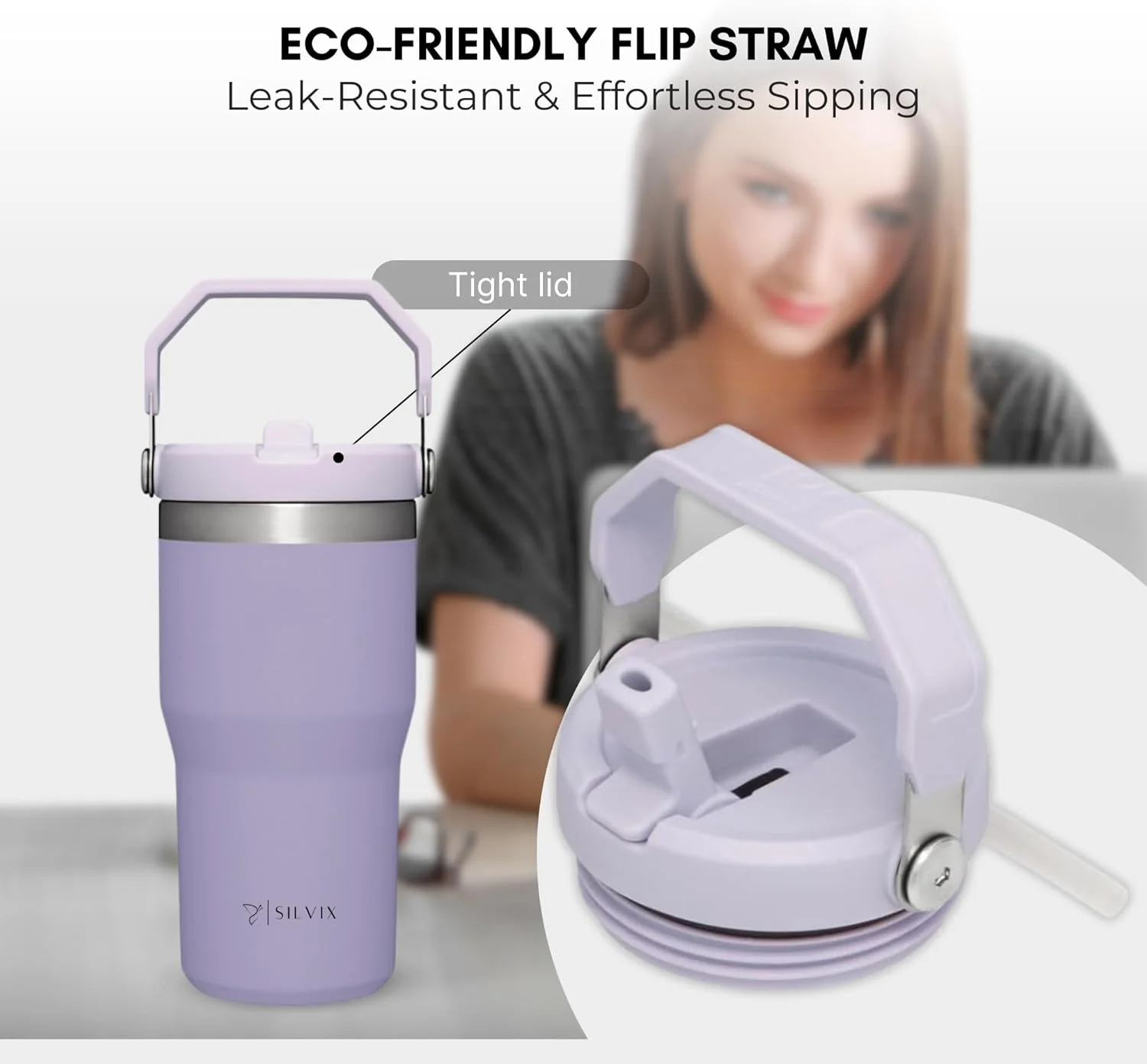 SILVIX 600ML THERMOS CUP WITH STRAW | 304 STAINLESS STEEL | Double-Layer Vacuum Insulated Water Bottle | Leakproof Car Cup for Hot & Cold Drinks | Ideal Tumbler for Gym, Outdoor, & Kids (Purple) SILVIX 600ML THERMOS CUP WITH STRAW | 304 STAINLESS STEEL | Double-Layer Vacuum Insulated Water Bottle | Leakproof Car Cup for Hot & Cold Drinks | Ideal Tumbler for Gym, Outdoor, & Kids (Purple)