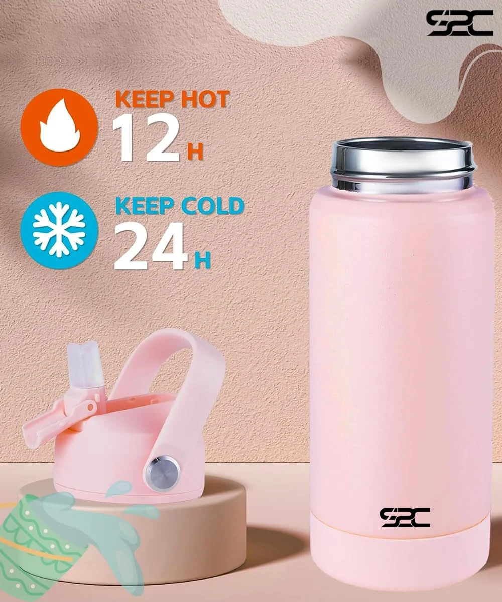 بطری آب عایق کودک S2C، 550 میلی لیتر - فولاد ضد زنگ، ضد نشت، بدون BPA، فلاسک خلاء دو جداره با درب نی و دسته - رنگ های پاستلی زیبا برای مدرسه، ورزش و مسافرت (صورتی، 18 اونس) بطری آب عایق کودک S2C، 550 میلی لیتر - فولاد ضد زنگ، ضد نشت، بدون BPA، فلاسک خلاء دو جداره با درب نی و دسته - رنگ های پاستلی زیبا برای مدرسه، ورزش و مسافرت (صورتی، 18 اونس)