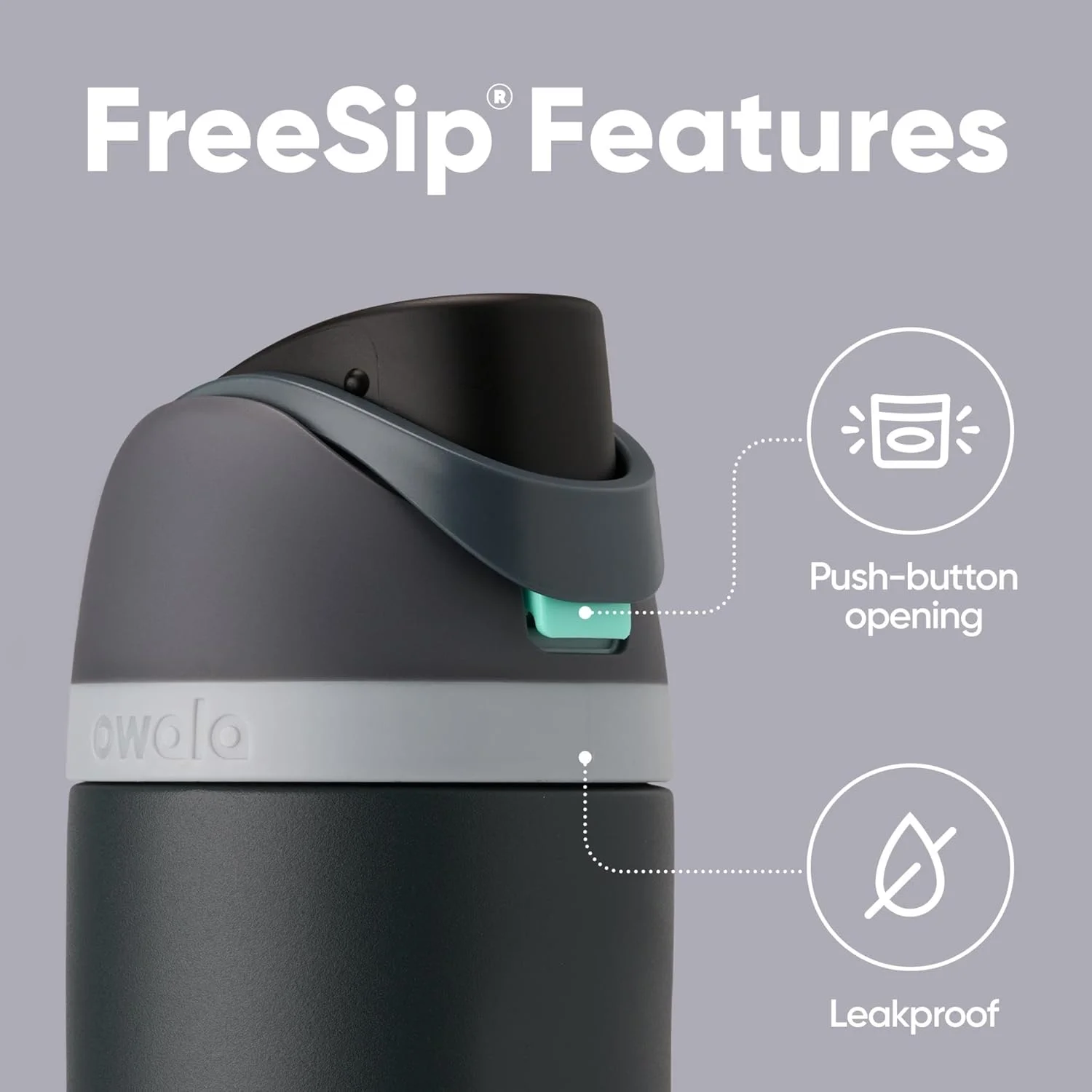 بطری آب استیل ضد زنگ عایق دار Owala FreeSip با نی، مناسب ورزش و مسافرت، بدون BPA، 710 میلی لیتر، Foggy Tide بطری آب استیل ضد زنگ عایق دار Owala FreeSip با نی، مناسب ورزش و مسافرت، بدون BPA، 710 میلی لیتر، Foggy Tide